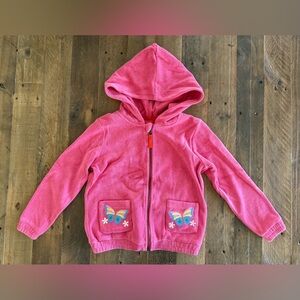 Mini Boden - Zip-Through Towelling Hoodie - Rose Pink, 4-5y